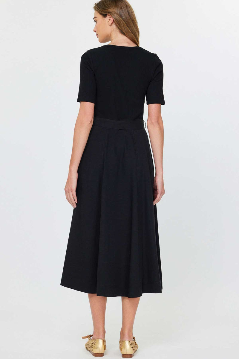 CA Black Belted Midi Dress