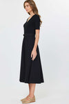 CA Black Belted Midi Dress