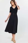 CA Black Belted Midi Dress