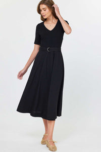 CA Black Belted Midi Dress