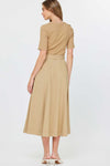 CA Belted Midi Dress in Khaki