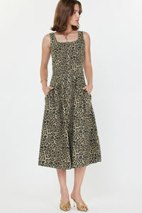 CA Leopard Print Midi Dress