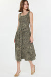 CA Leopard Print Midi Dress