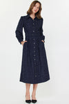 CA Patchwork Midi Dress in Navy