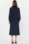 CA Patchwork Midi Dress in Navy