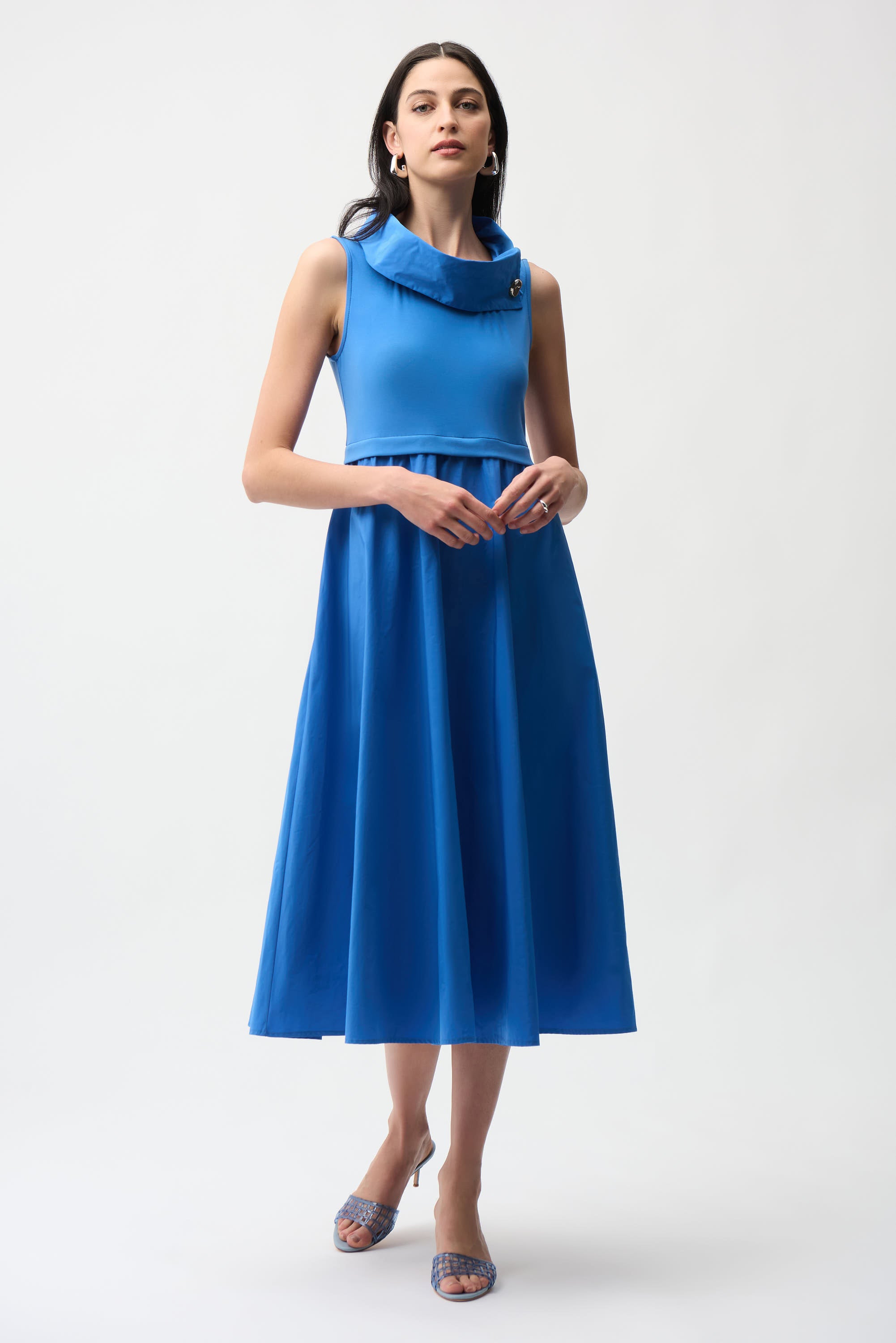 JR Boat Neck Dress in Harbor Blue