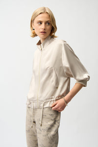 JR Satin Boxy Blouson Jacket With Drawstring Hem