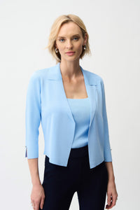 JR Blue Viscose Blend Open-Front Cardigan