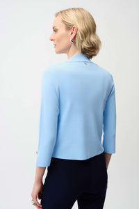 JR Blue Viscose Blend Open-Front Cardigan