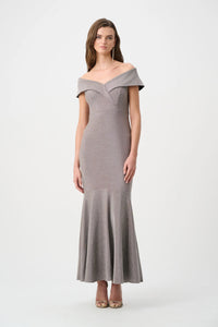 Sparkle Knit Off-Shoulder Trumpet Dress