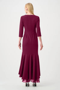 Scuba Crepe and Chiffon Ruffled Trumpet Gown