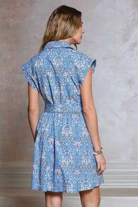 CA Floral Mini Dress-Blue