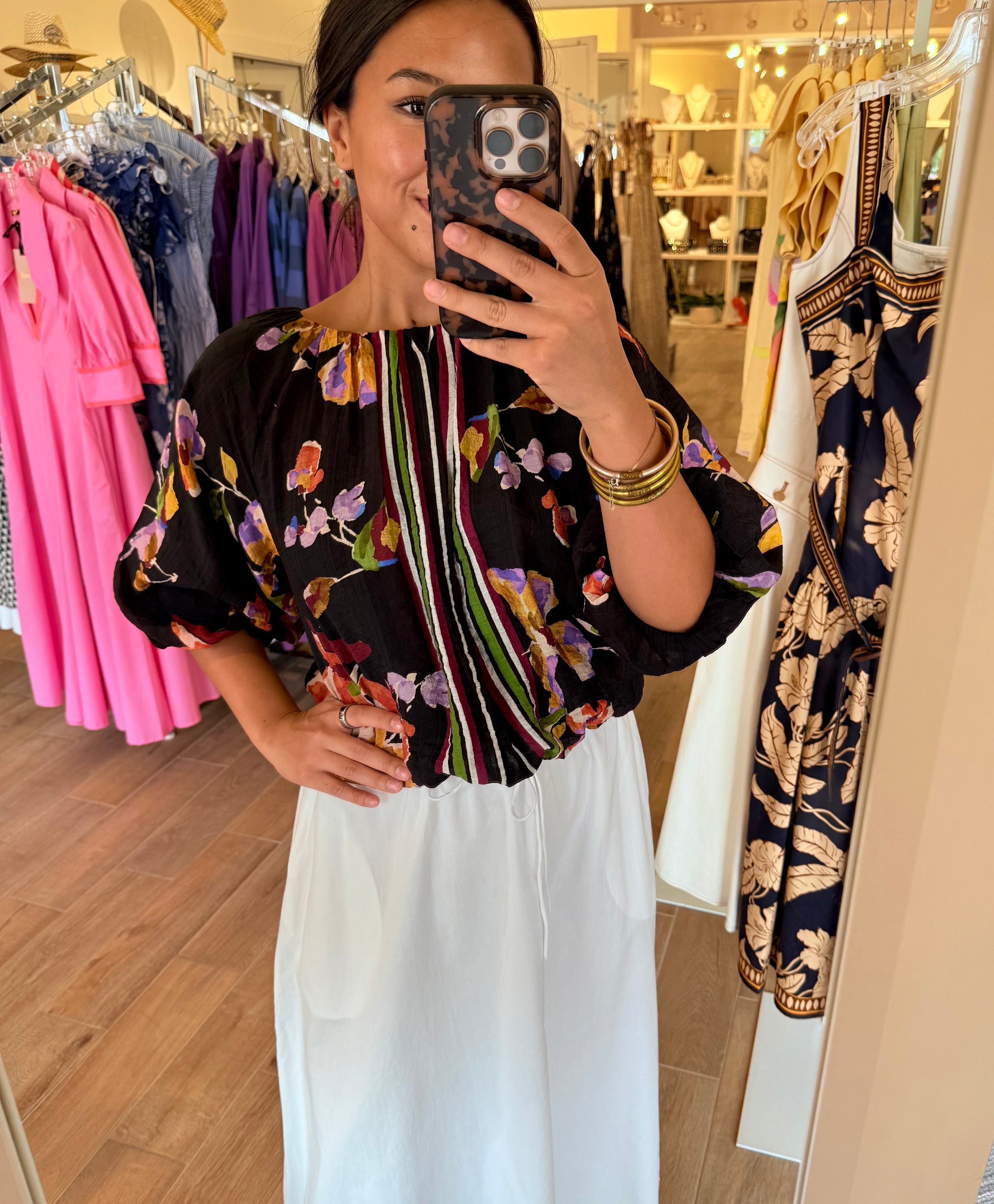THML Black Floral Top