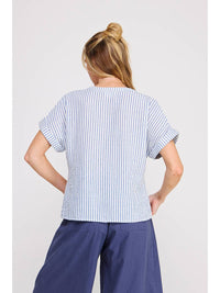 AR Button Down Tie Front Blouse