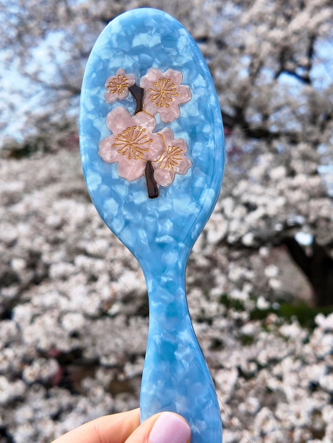 Solar Eclipse Cherry Blossom Hair Brush