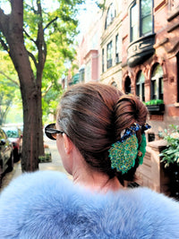 SE Hand-Painted Peacock Bird Claw Hair Clip