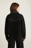 MAVI Jenna Fringed Denim Jacket in Black