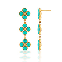 CDW Berry Clover Linear Earrings ­Turquoise