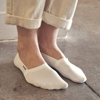 CLOUD Premium Organic Terry No Show Socks: M / Organic White Cloud