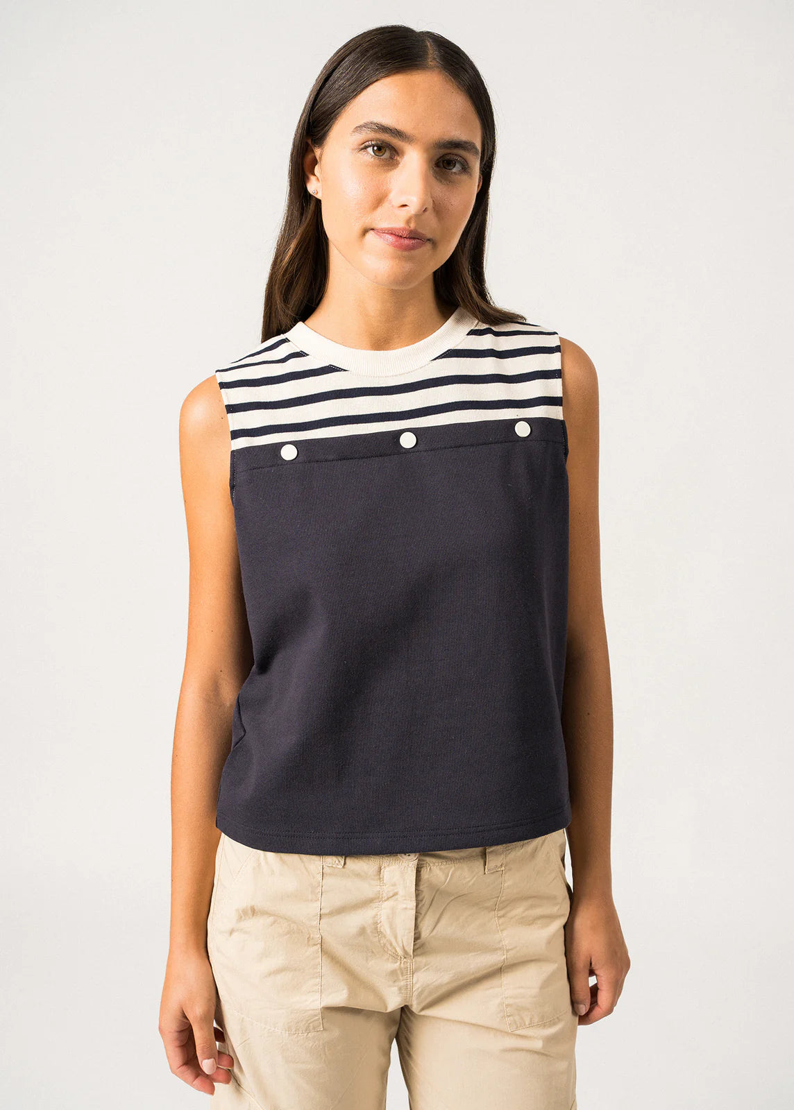 Saint James Aurique Top in Navy/Ecru Saint James