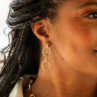 CDW Cleopatra Regal Double Link Earrings ­ Gold