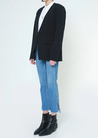 NOEND Farrah Mid Rise Kick Flare in Hudson