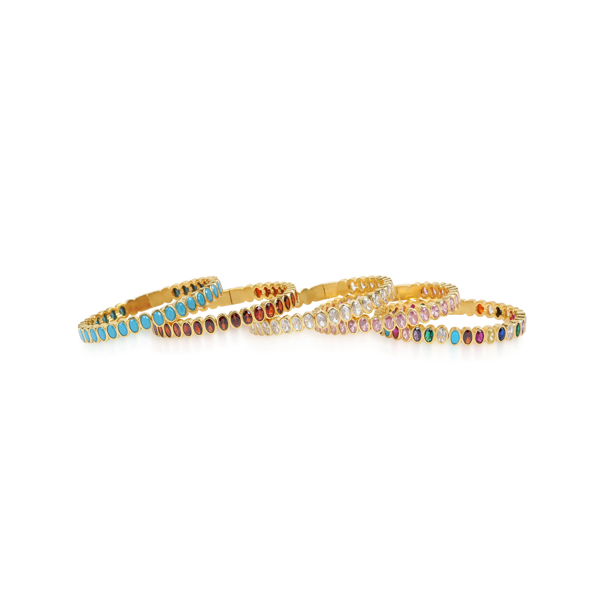 CORE | JEWELED TENNIS BANGLE: WHITE Chakarr Jewelry
