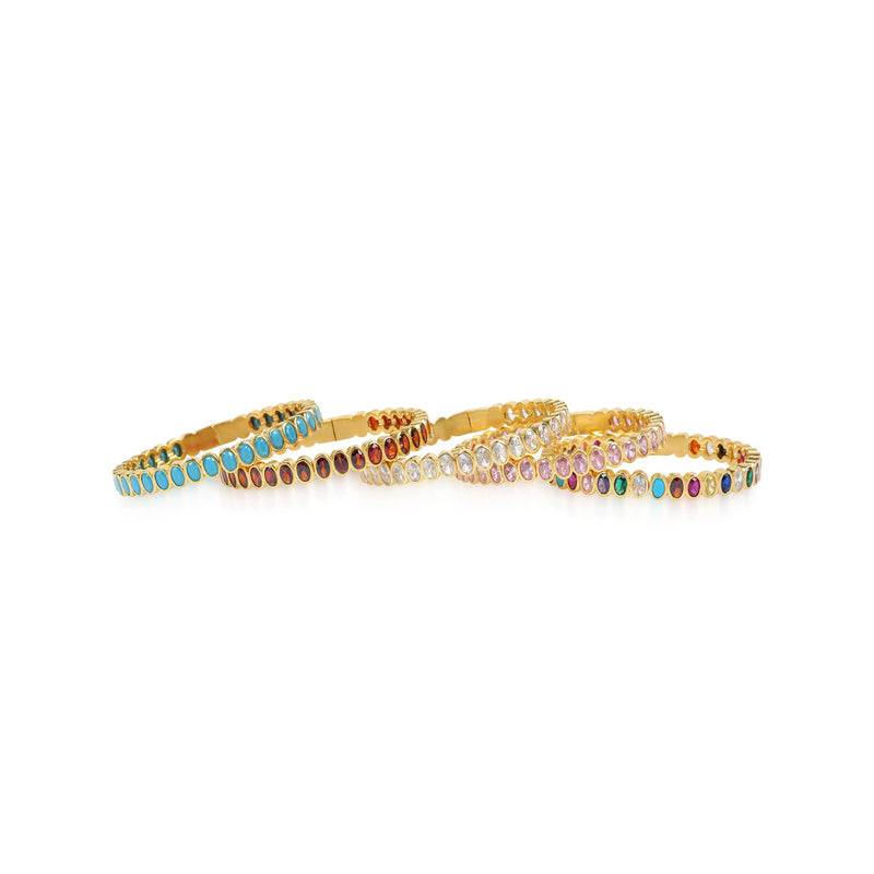 CORE | JEWELED TENNIS BANGLE: WHITE