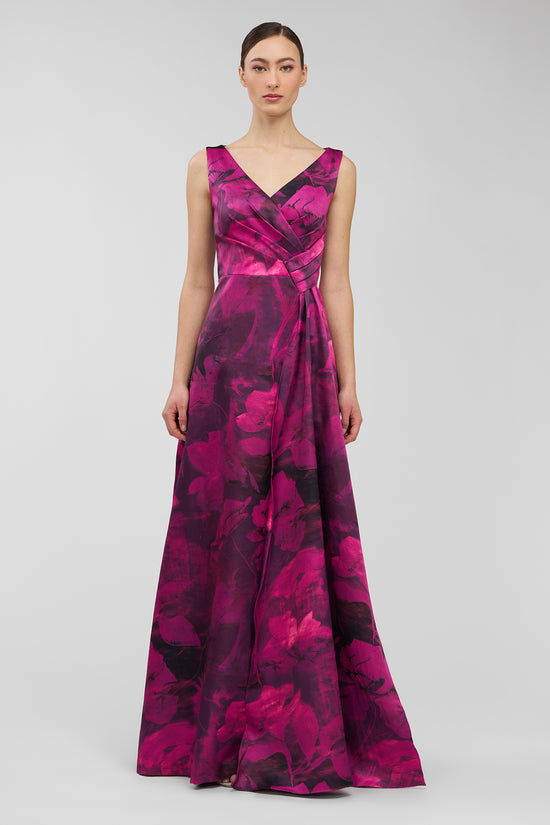 Kay Unger Cecelia Gown in Vivid Berry