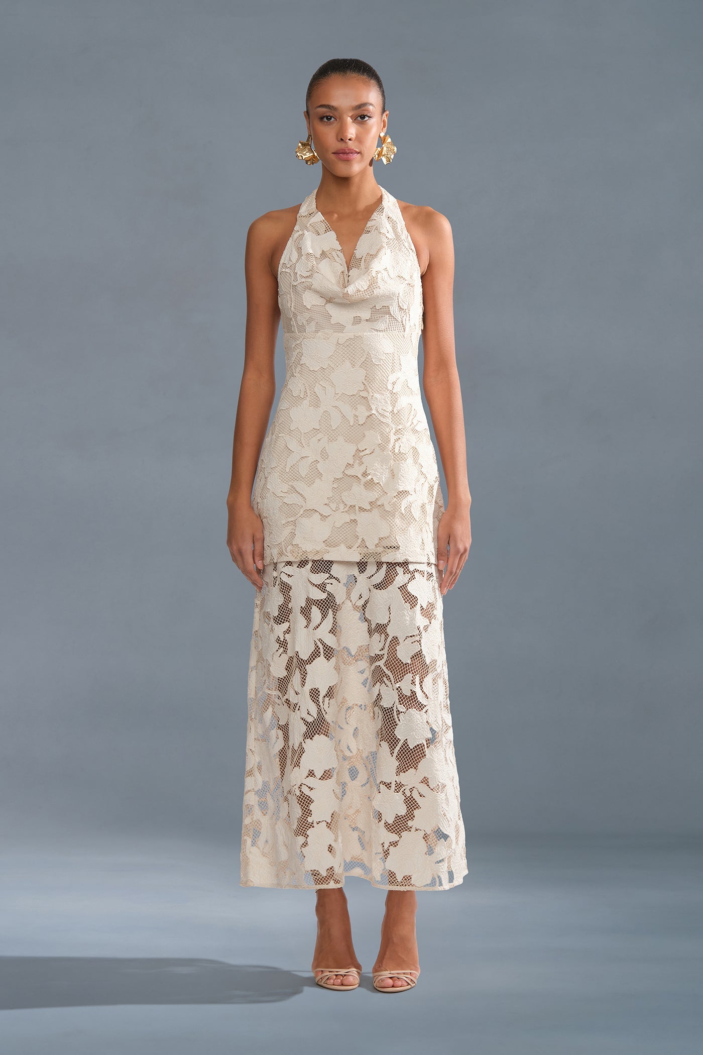 AMUR Calypso Cowl Dress in Storm