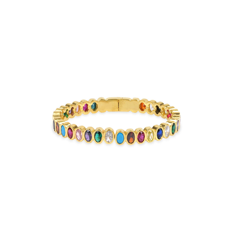 CORE | JEWELED TENNIS BANGLE: WHITE