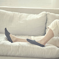CLOUD Premium Organic Terry No Show Socks: L / Organic Black Cloud