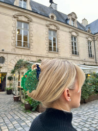 SE Hand-Painted Peacock Bird Claw Hair Clip