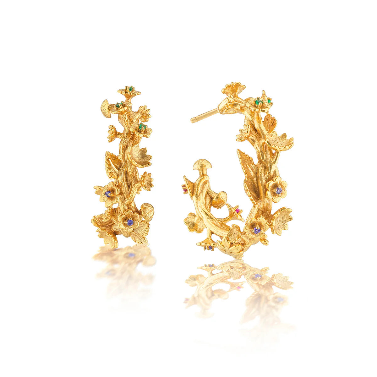 CDW Meadow Small Hoop Earrings - Gold Capucine De Wulf
