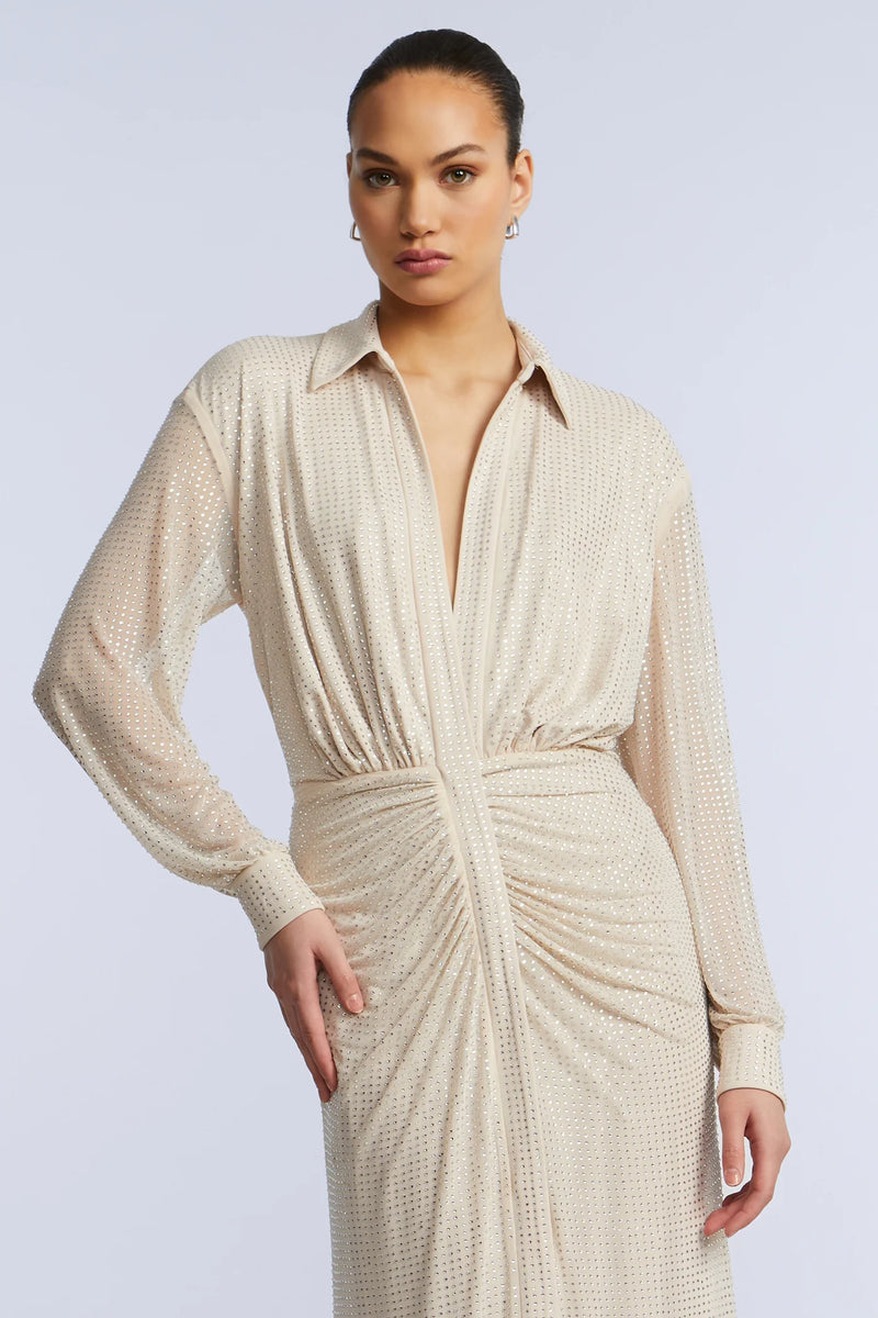 BCBG Shirt Gown in Creme Brulee