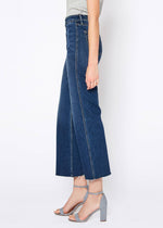 Queen High Rise Crop Wide Leg Jeans in Thunder