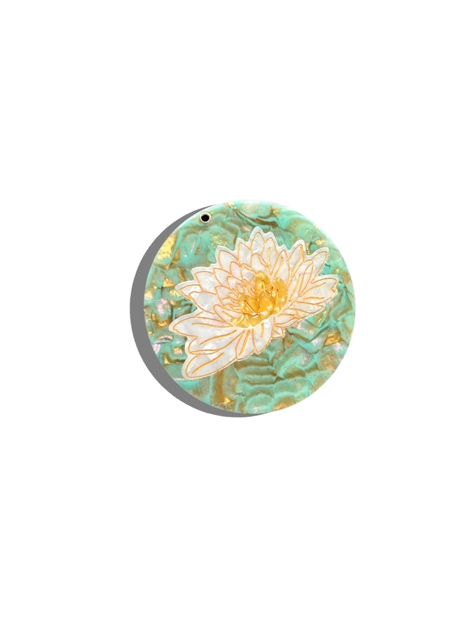 Solar Eclipse Waterlily Compact Mirror