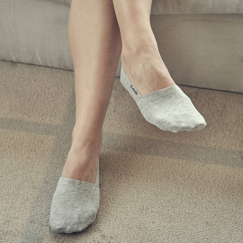 CLOUD Premium Organic Terry No Show Socks: L / Organic Black Cloud