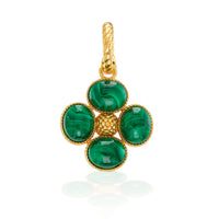 CDW Berry Clover Double Sided Pendant - Malachite