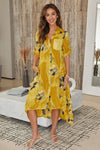 MILIO MILANO Linen Watercolor Dress in Yellow MILIO MILANO