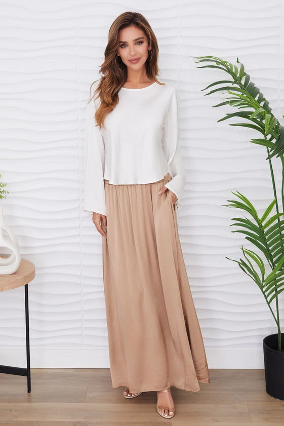 Milio Milano Silky Skirt in Camel MILIO MILANO