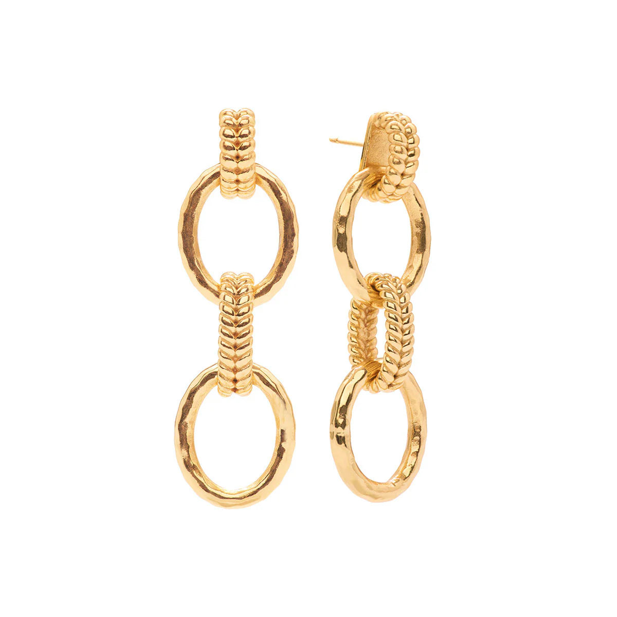 CDW Cleopatra Regal Double Link Earrings ­ Gold