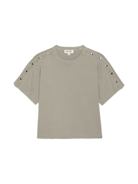NATION Ada Button Tee in Cement