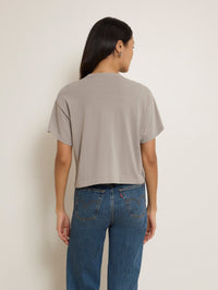 NATION Ada Button Tee in Cement