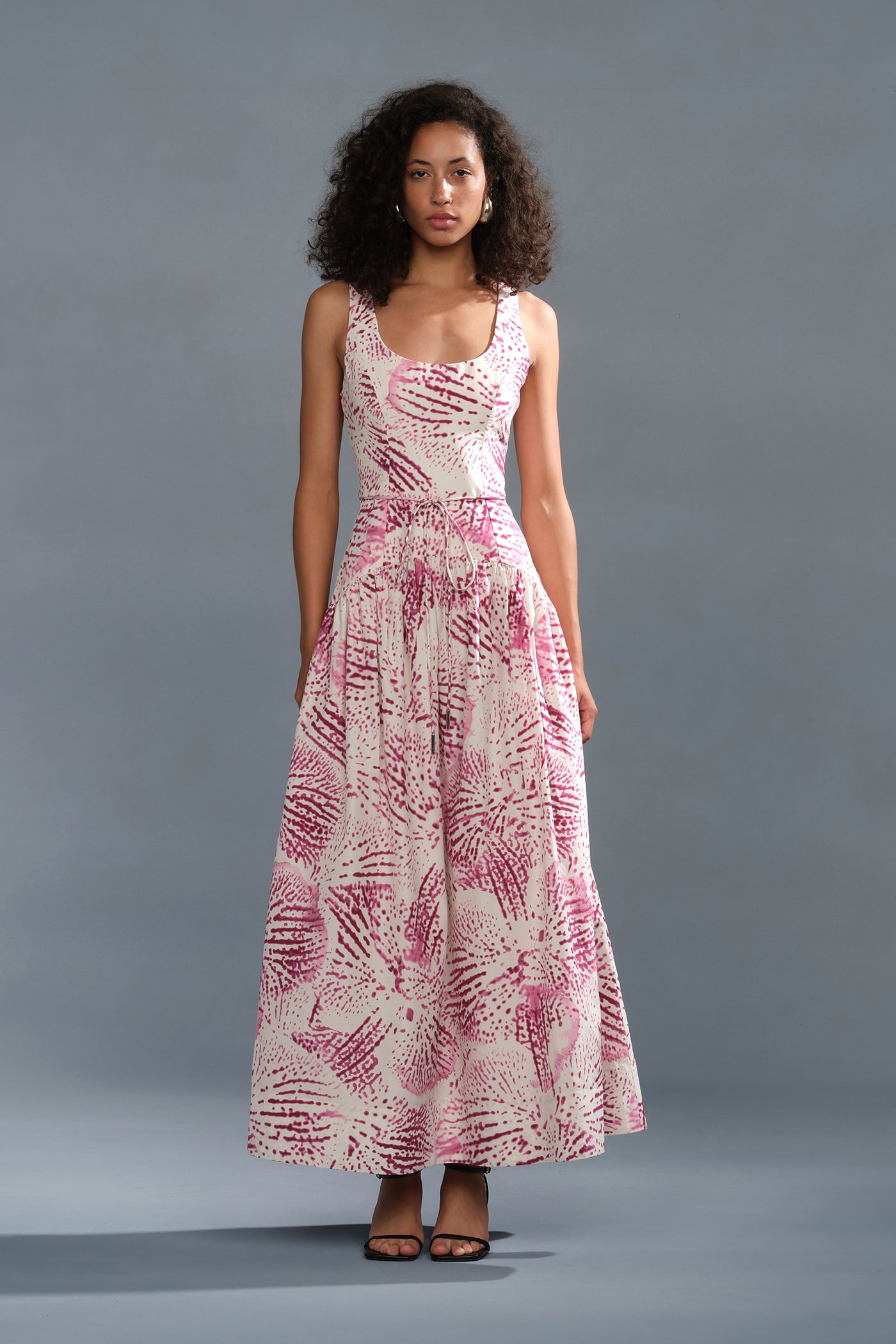 AMUR Salome Drop Waist Dress in Cellular Bloom