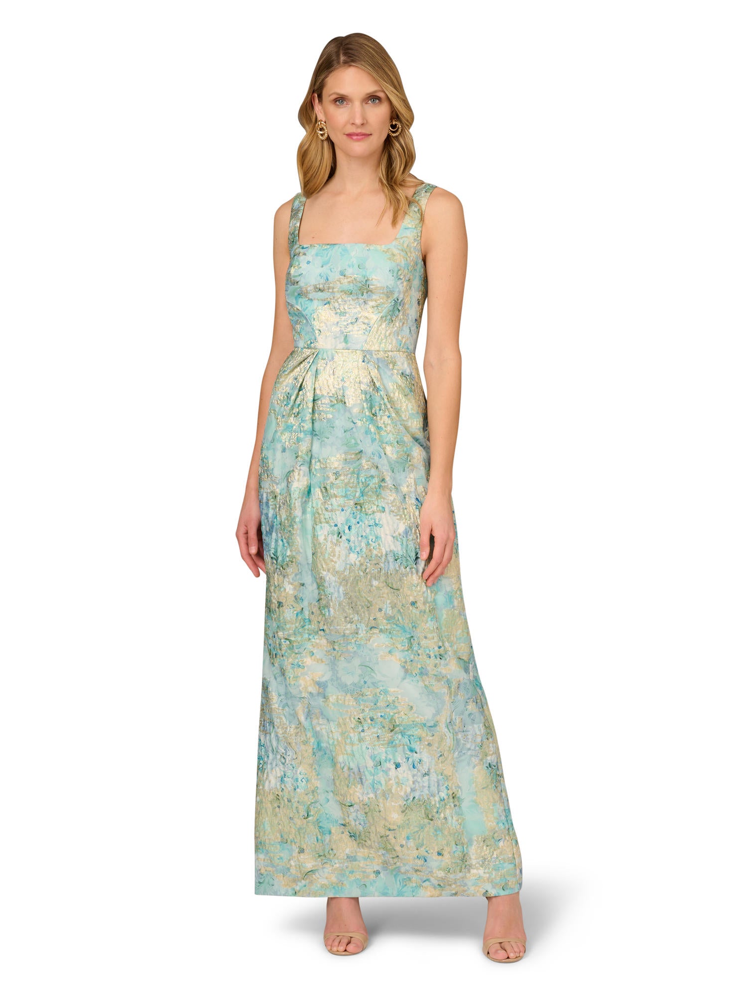 Aidan Mattox Green Multi Evening Gown Aidan Mattox