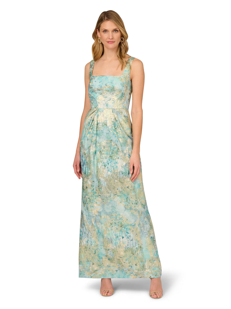 Aidan Mattox Green Multi Evening Gown Aidan Mattox