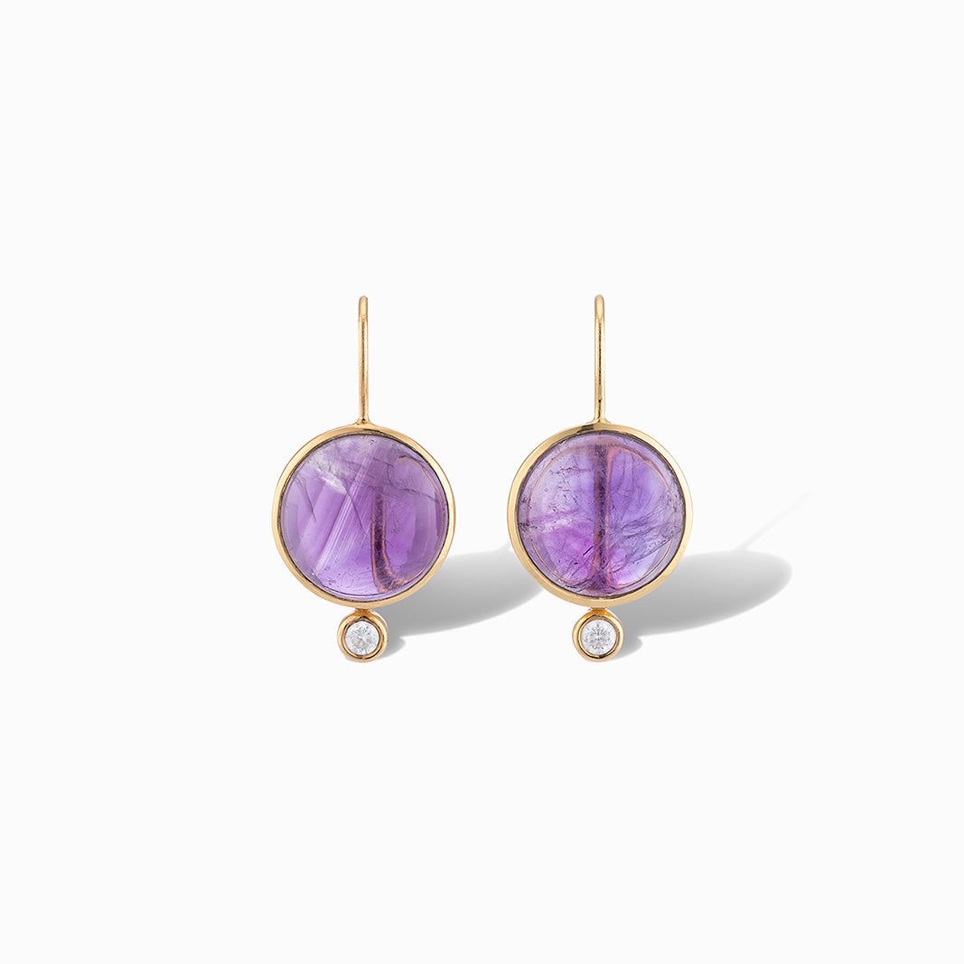 Mini Drop Earrings- Amethyst Laura Foote