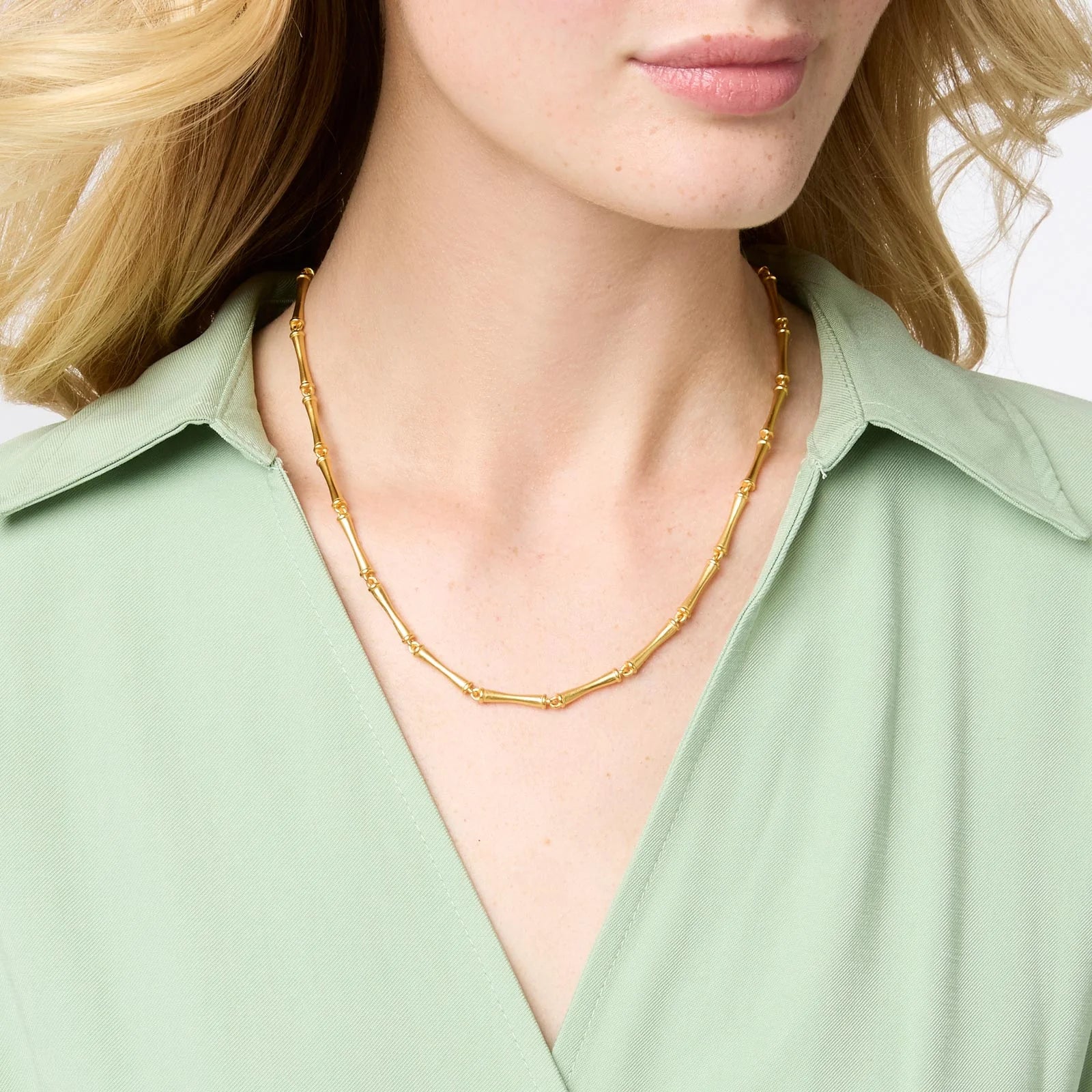 JULIE VOS Bamboo Necklace in Gold