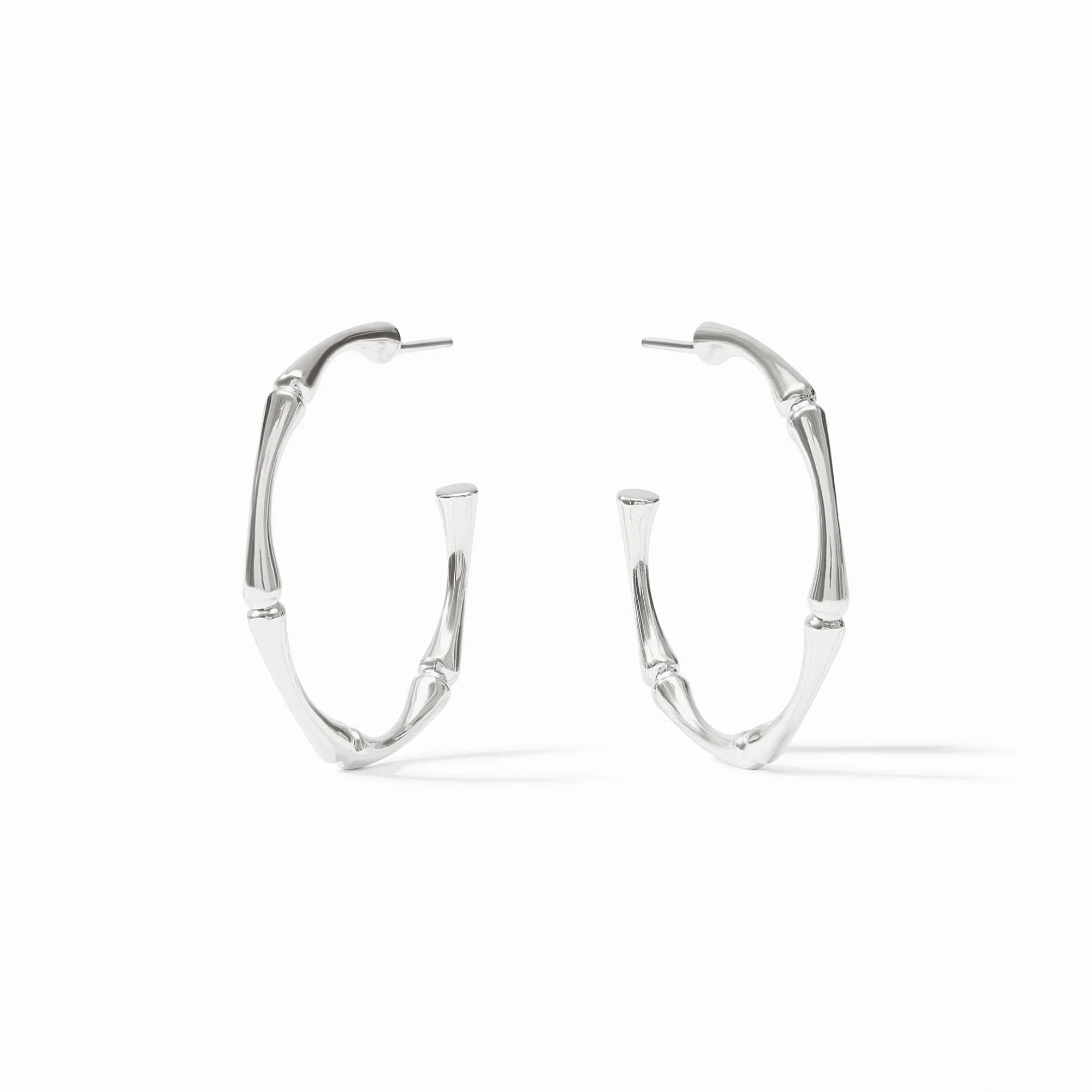 JULIE VOS Bamboo Hoop in Silver/M